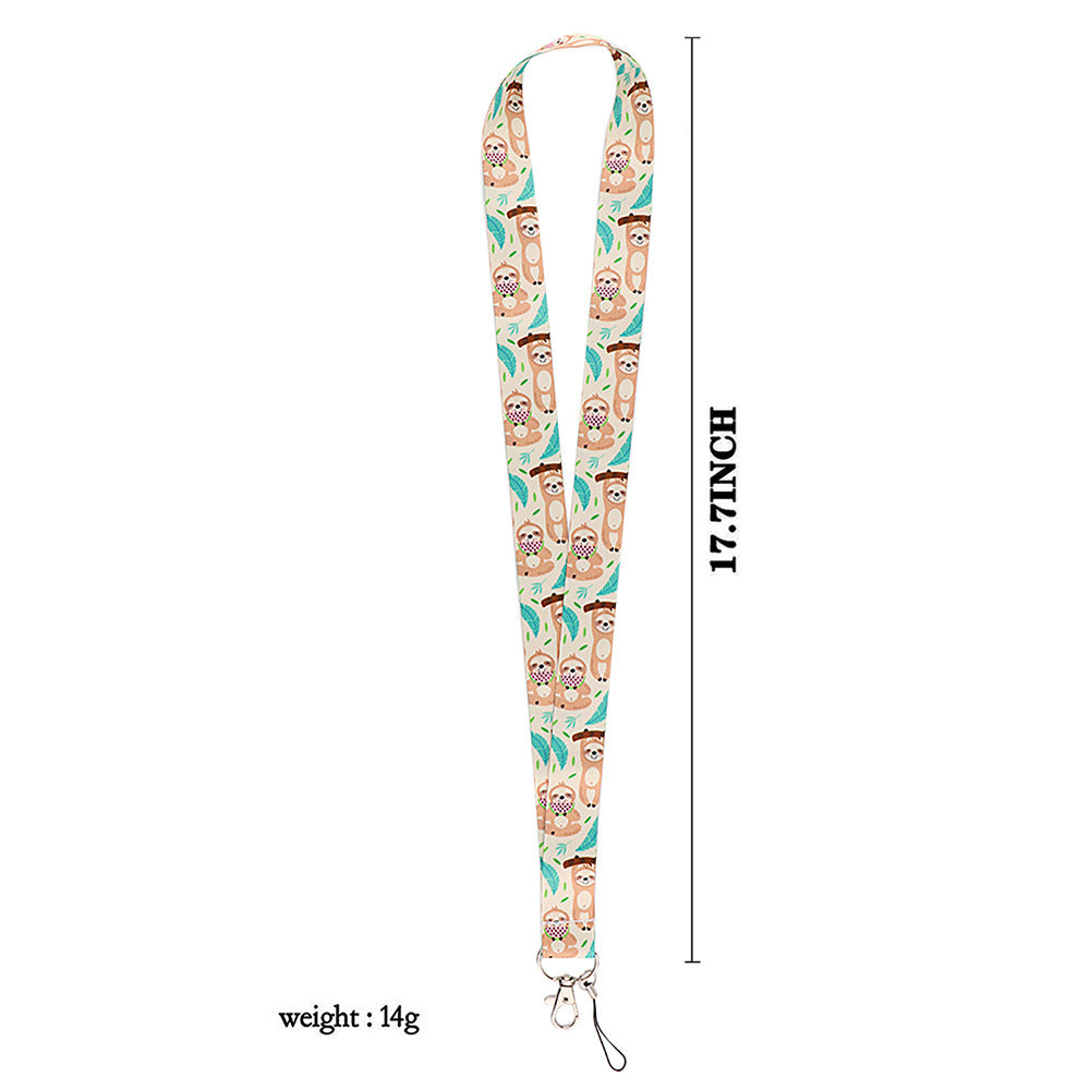 Wholesale Polyester Cute Sloth Mobile Phone Lanyard Keychain